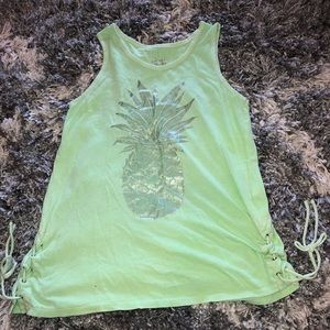 Green pineapple tank top